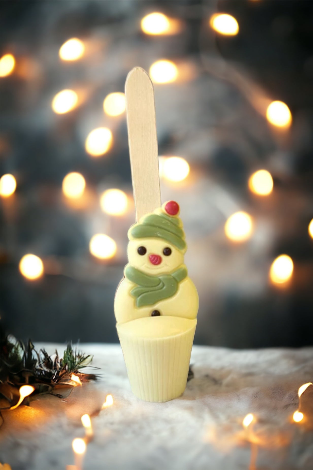 White Snowman Hot Chocolate Spoon