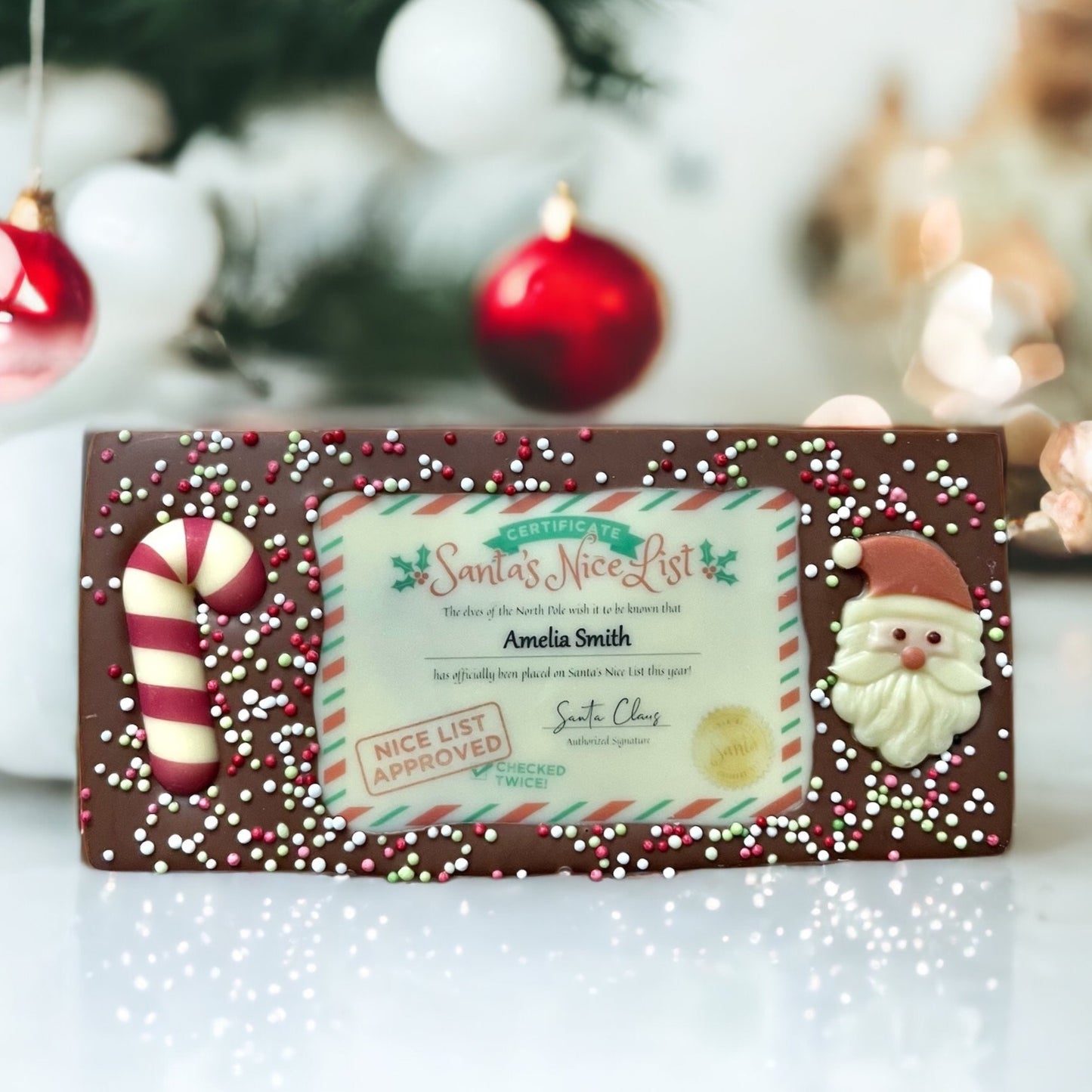 Personalised Santa's Nice List Certificate Bar