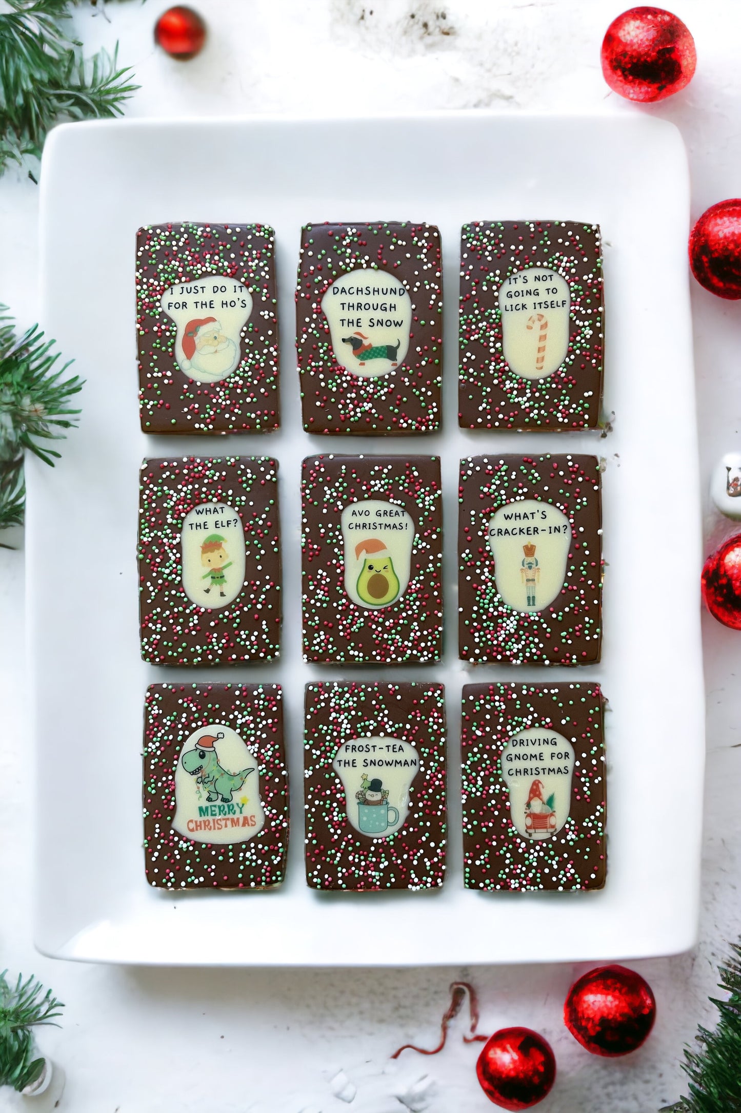 Christmas Mini Pun Chocolate Bars Individually Gift Boxed