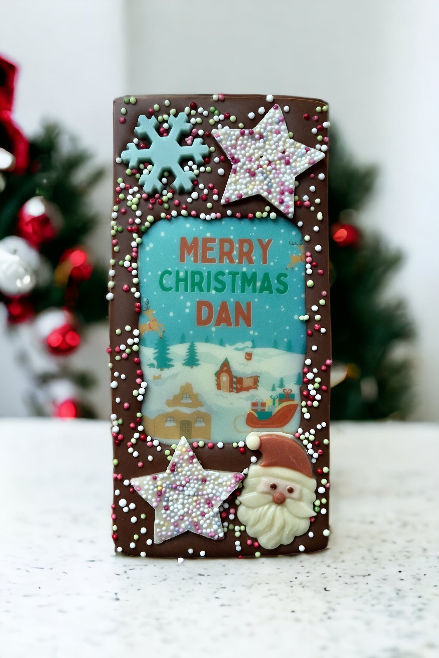 Christmas Image Medium Chocolate Bar (personalised option available)