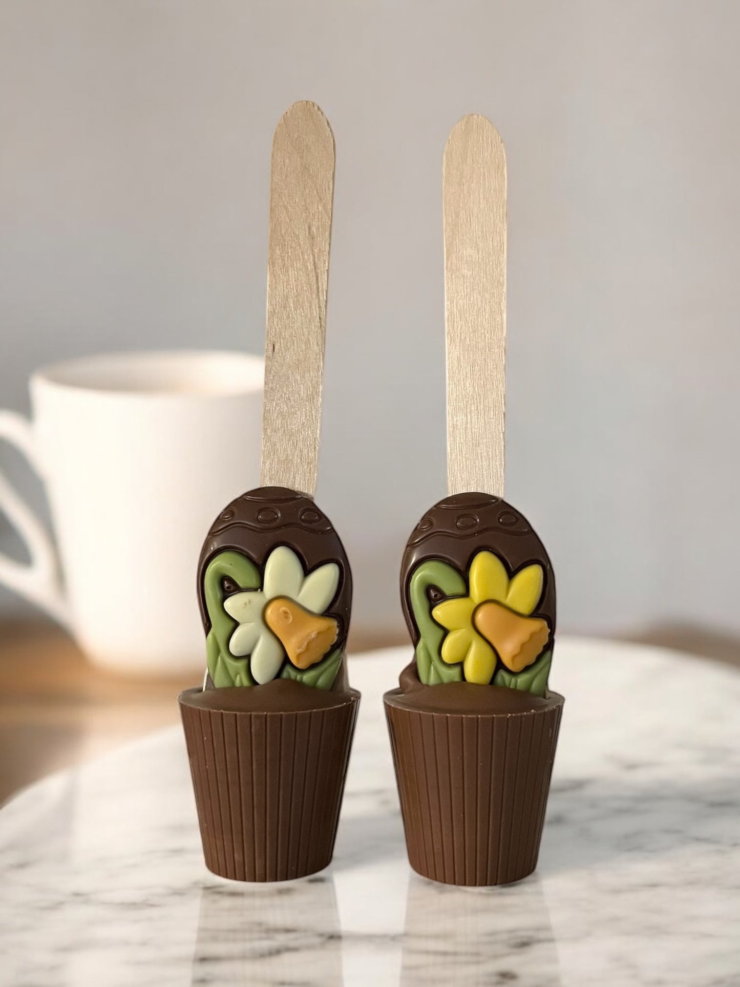 Daffodil Belgian Milk Hot Chocolate Spoon Stirrer