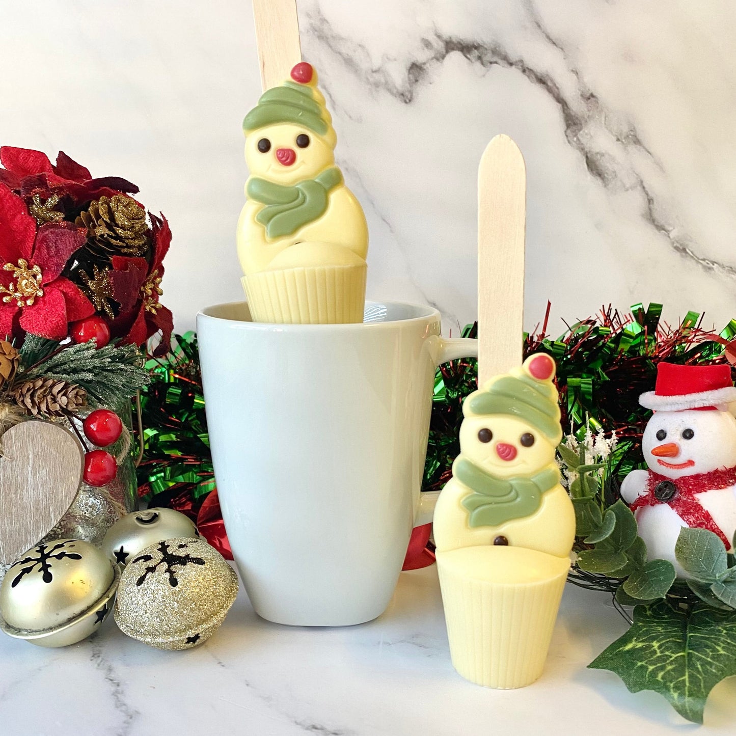 White Snowman Hot Chocolate Spoon