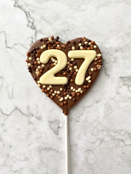 Number Age Large Chocolate Lollipops