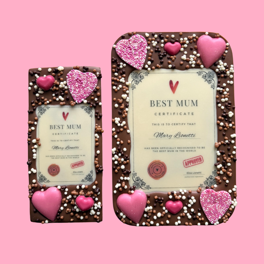 Mother's Day Personalised Best Mum Certificate Chocolate Bar/ Slab with gift box