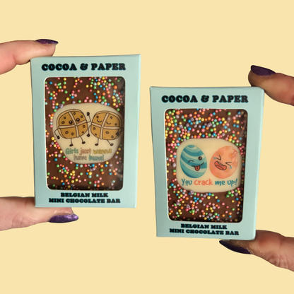 Easter Mini Pun Chocolate Bars 35g Gift Boxed 10 designs