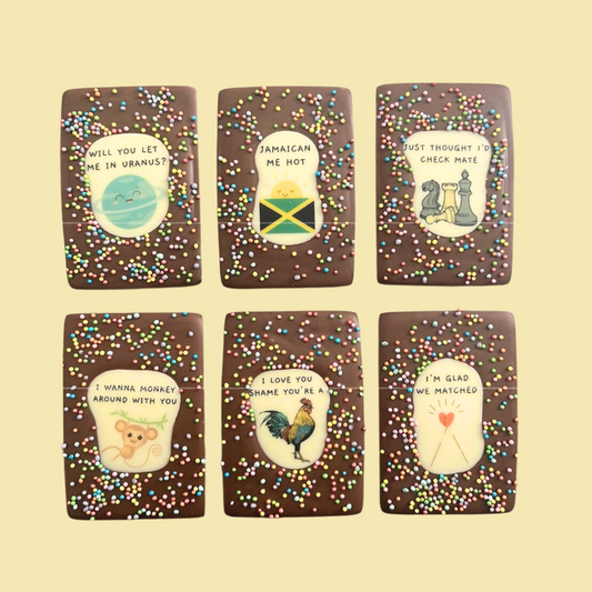 PunBars Mini Funny Edible Image Belgian Milk Chocolate Bars Collection 6