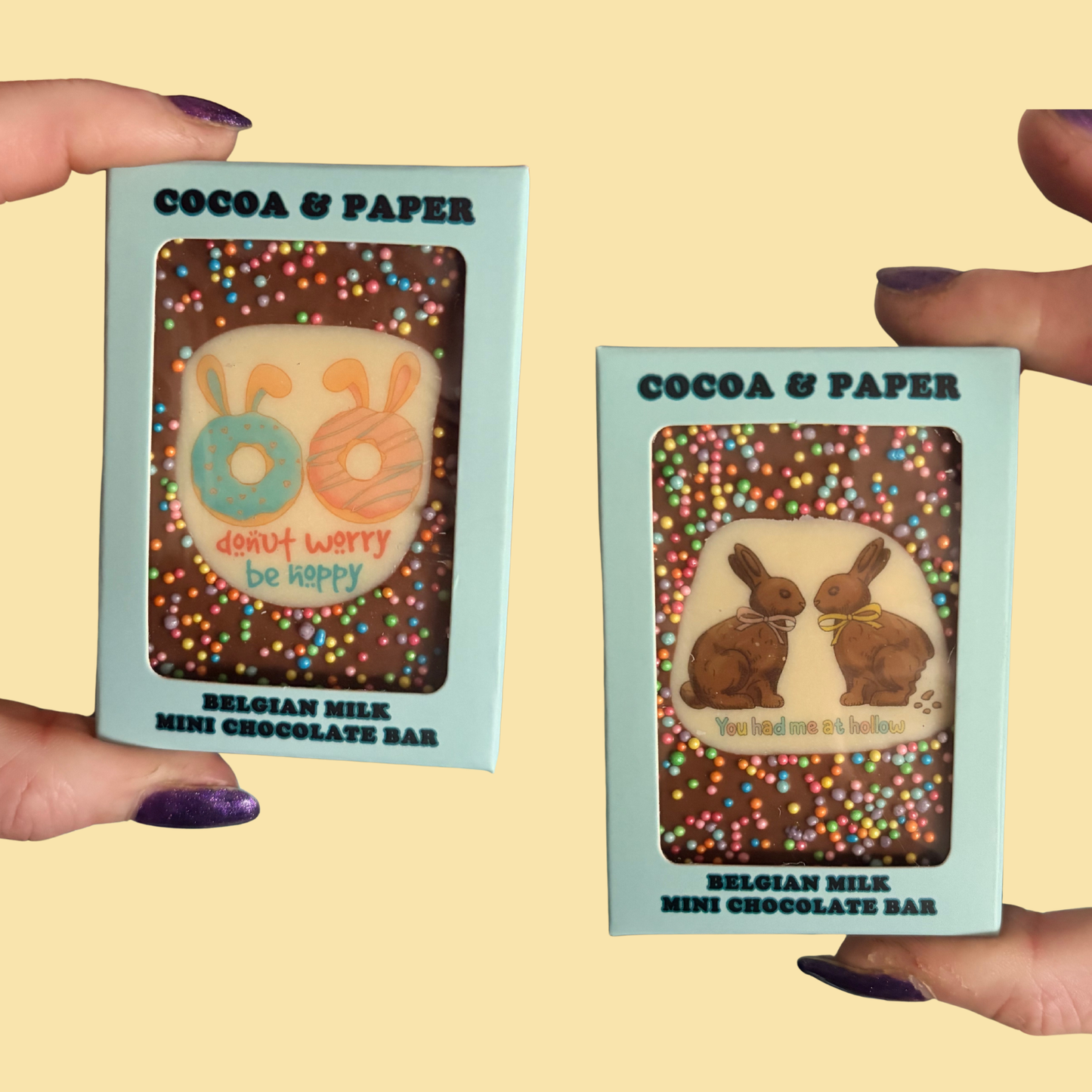 Easter Mini Pun Chocolate Bars 35g Gift Boxed 10 designs