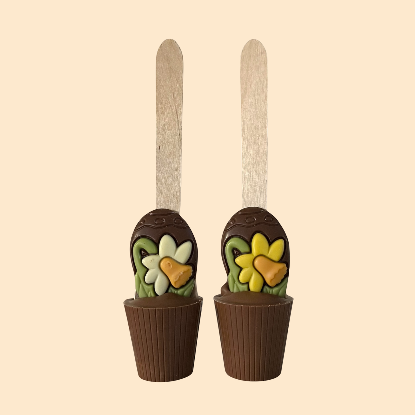 Daffodil Belgian Milk Hot Chocolate Spoon Stirrer