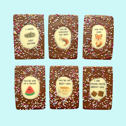 PunBars Mini Funny Edible Image Belgian Milk Chocolate Bars Collection 3