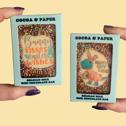 Easter Mini Pun Chocolate Bars 35g Gift Boxed 10 designs