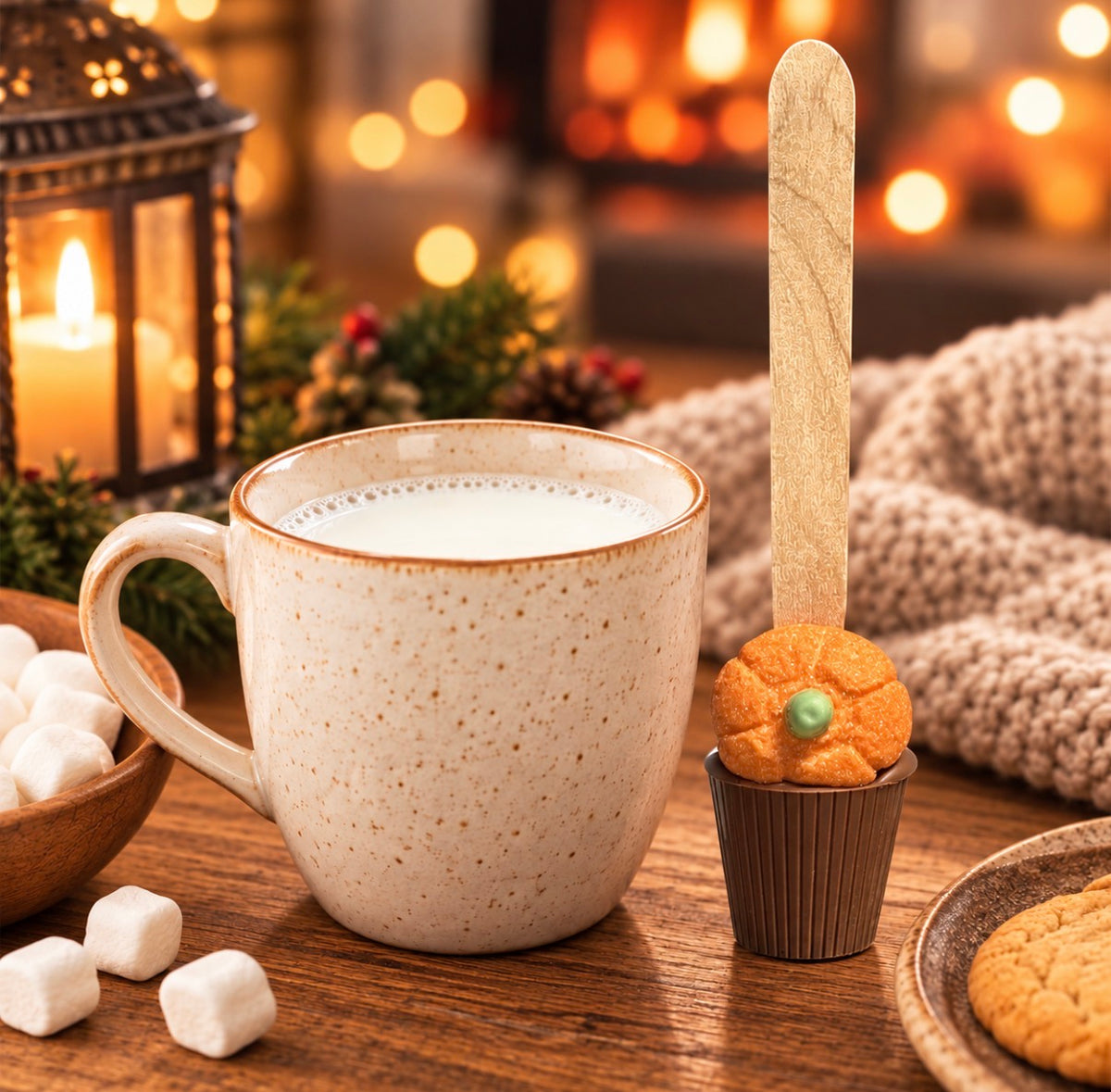 Halloween Marshmallow Pumpkin Hot Chocolate Spoon
