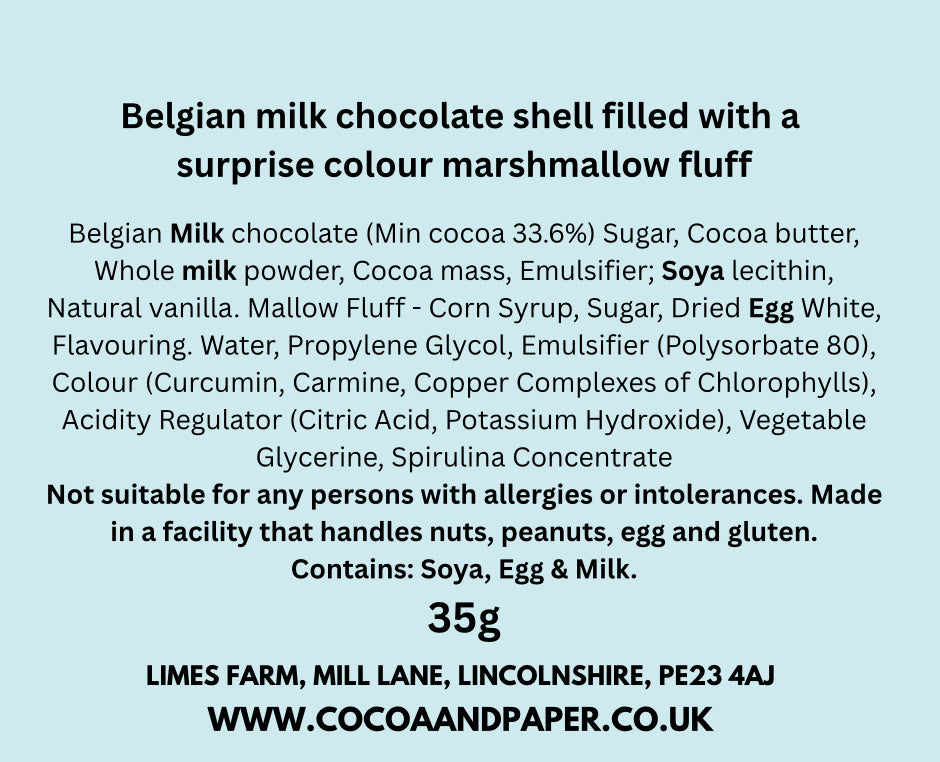 La ChocoBubu Surprise Filled Coloured Marshmallow Fluff 35g