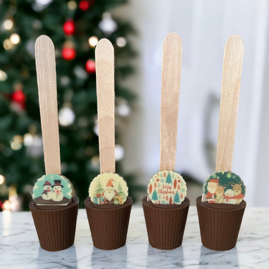 Christmas Printed Topper Hot Chocolate Spoon
