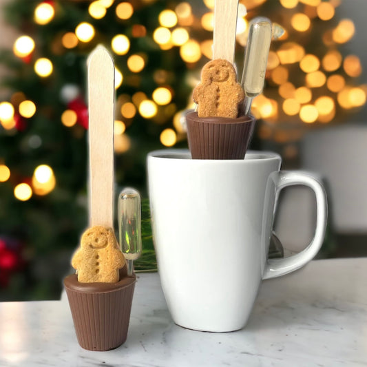 Gingerbread Man & Gingerbread Syrup Hot Chocolate Spoon