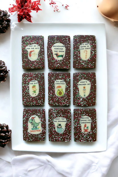 Christmas Mini Pun Chocolate Bars Individually Gift Boxed
