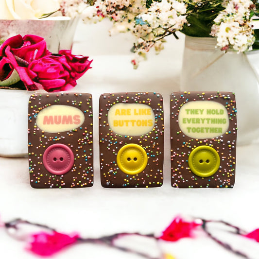 Mum Are Like Buttons - Mini Chocolate Bars - 3 pack - Letterbox Friendly