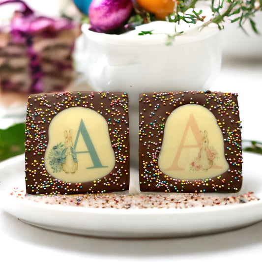 Alphabet Rabbit Mini Square Chocolate Bar