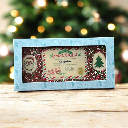 Personalised Santa's Nice List Certificate Bar & Gift Box