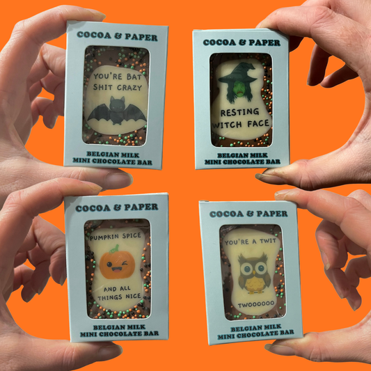 Halloween Mini Pun Belgian Milk Chocolate Bars