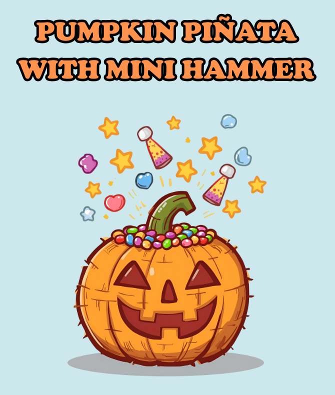 PUMPKIN PINATA with mini hammer