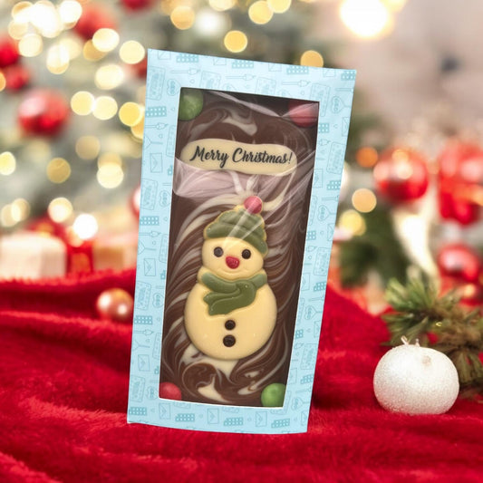 Snowman/ Reindeer/ Penguin Swirl Belgian Milk & White Chocolate Bar 125g