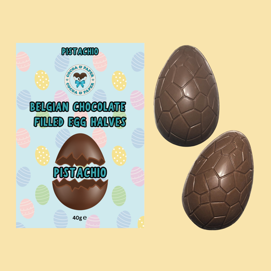 Mini Filled Egg Halves 2 Per Pack Stuffed Half Egg Belgian Chocolate 6 flavours