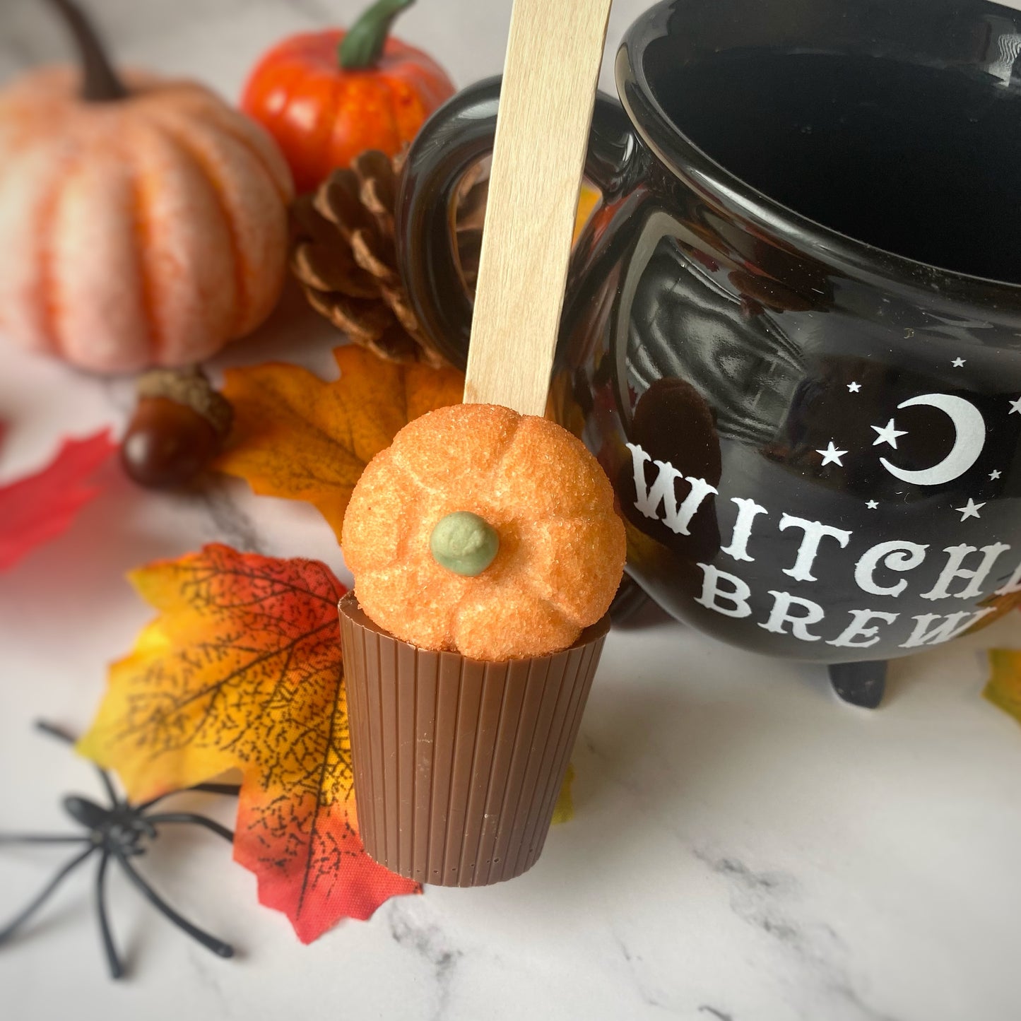Halloween Marshmallow Pumpkin Hot Chocolate Spoon