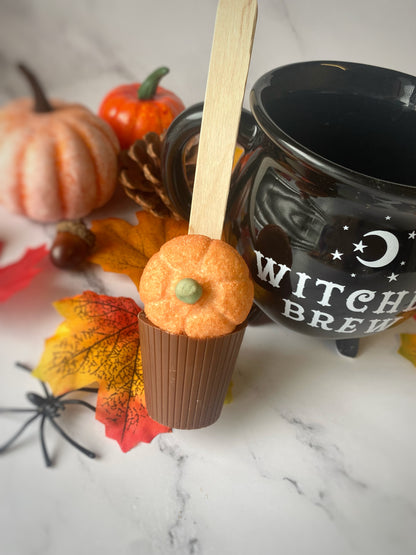 Halloween Marshmallow Pumpkin Hot Chocolate Spoon