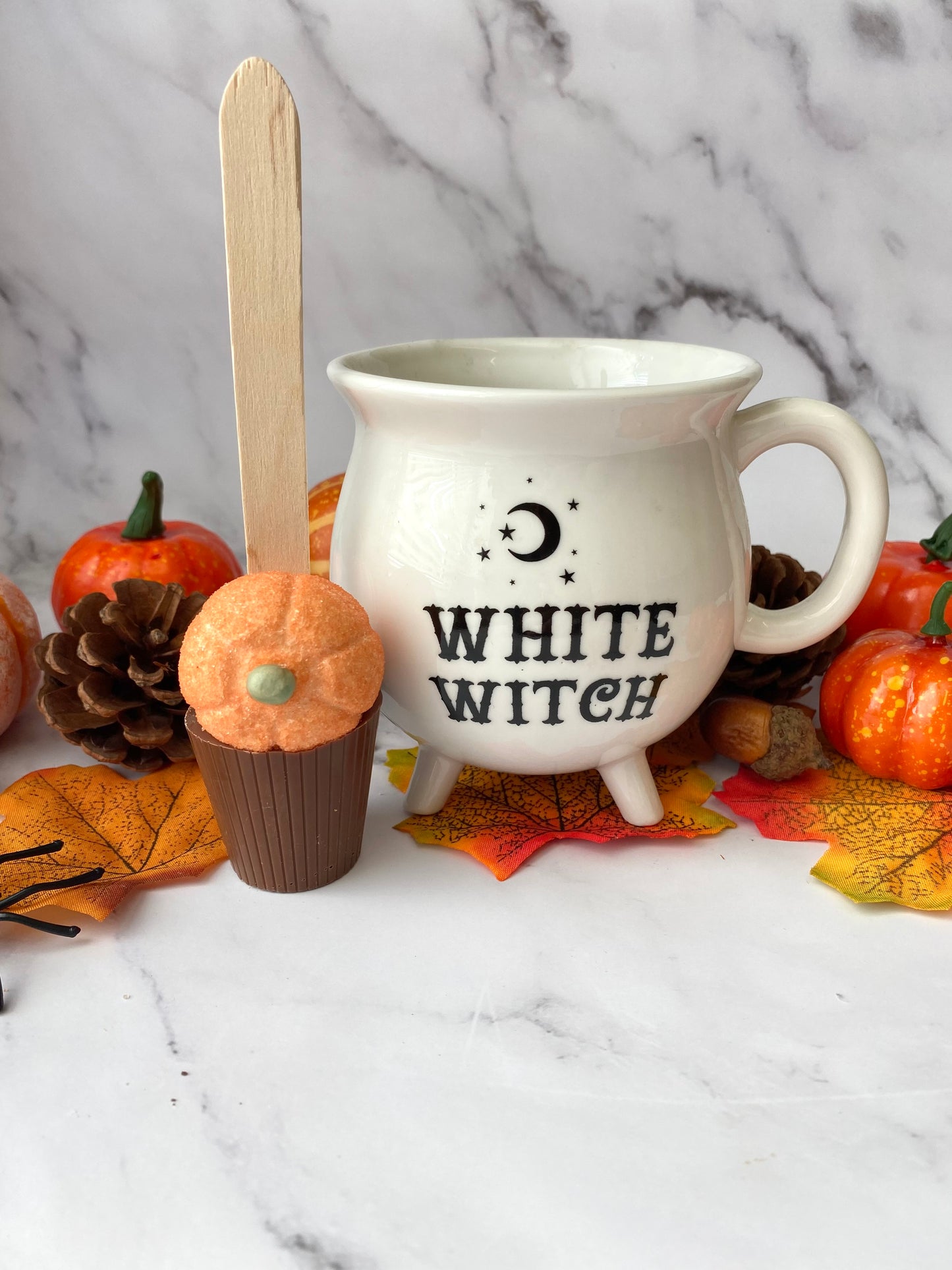 Halloween Marshmallow Pumpkin Hot Chocolate Spoon