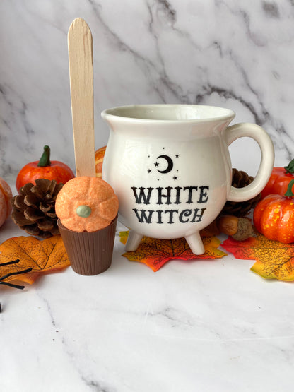 Halloween Marshmallow Pumpkin Hot Chocolate Spoon