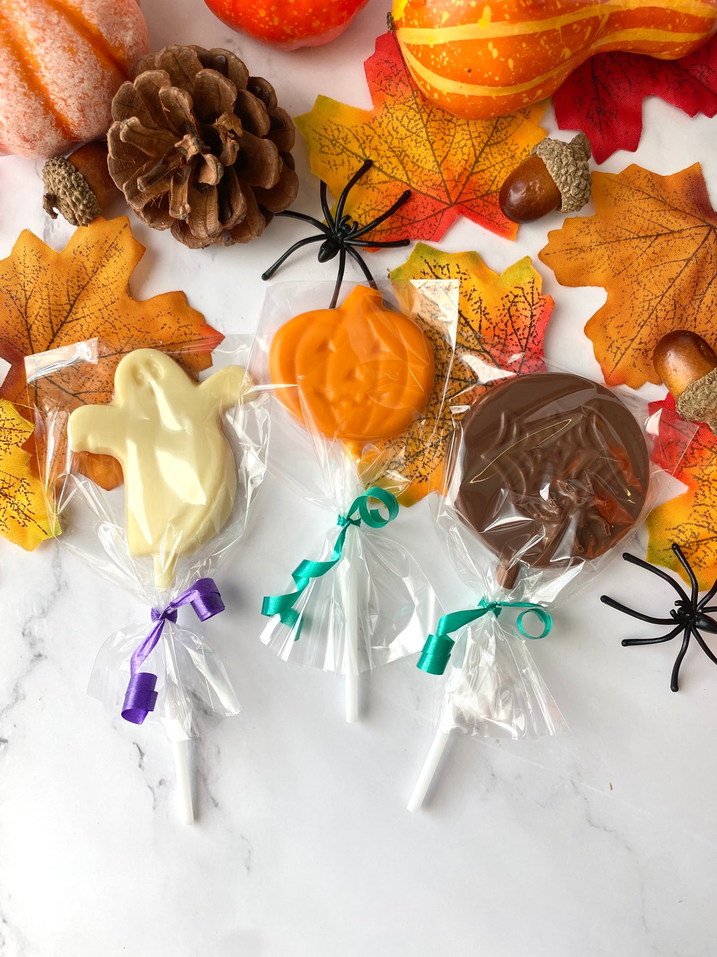 Halloween Lollipop Trio Orange Milk White Lollipops