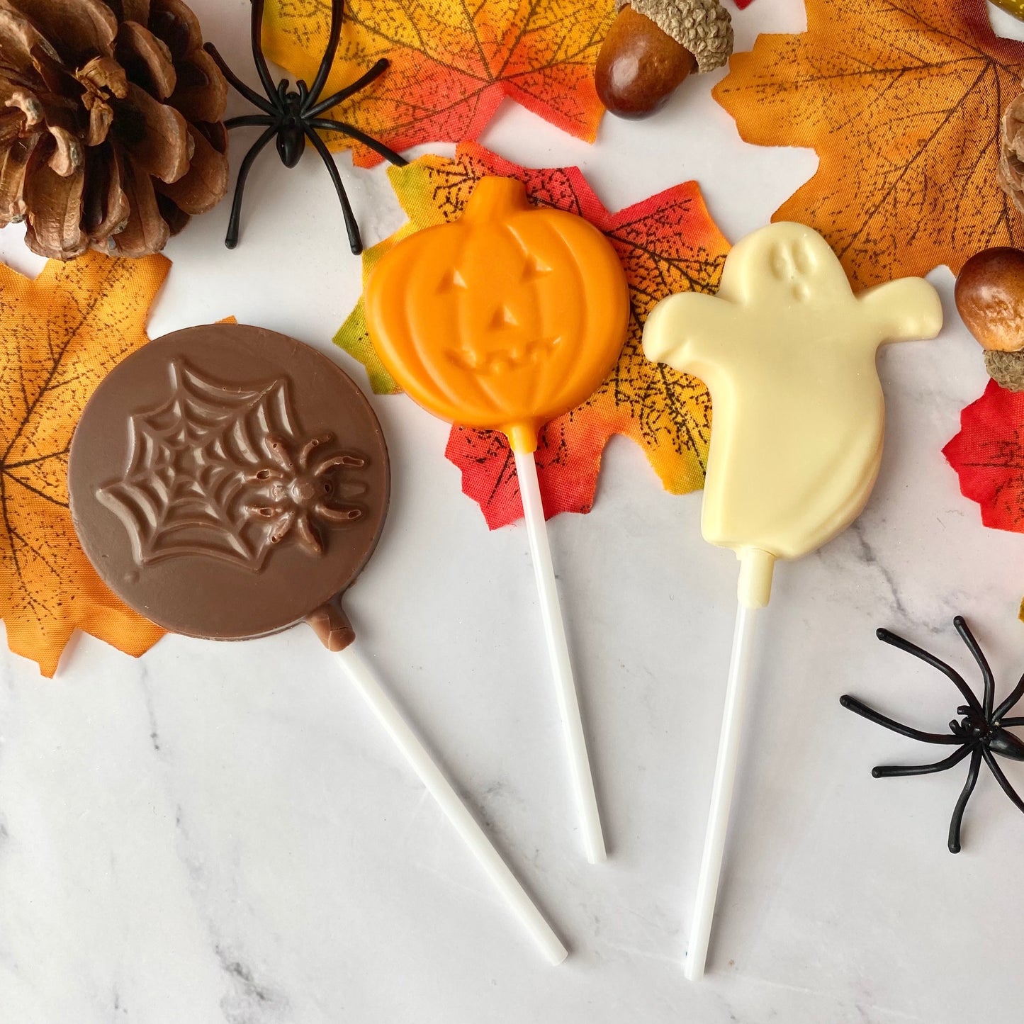 Halloween Lollipop Trio Orange Milk White Lollipops