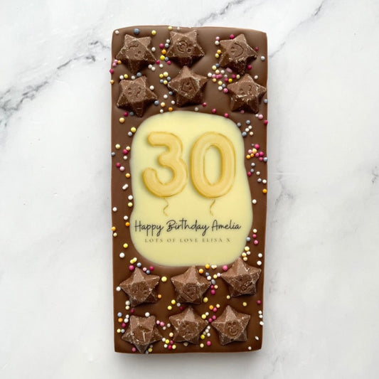 Personalised Birthday Age Balloon Medium Chocolate Bar