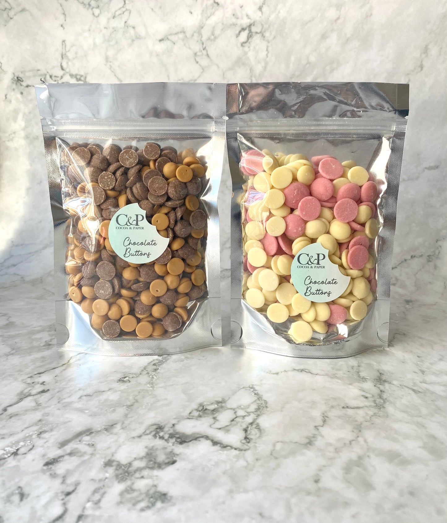 150g Belgian Chocolate Button Pouches