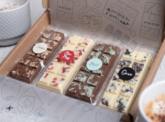 Letter Box Chocolate Bars 4 pack 60g OREO - MINT - COOKIE - ETON MESS